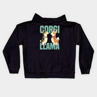 Corgi - llama mixed spieces Kids Hoodie